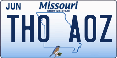 MO license plate TH0A0Z