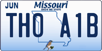 MO license plate TH0A1B