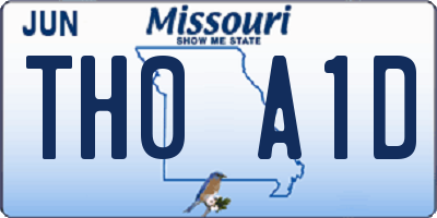 MO license plate TH0A1D