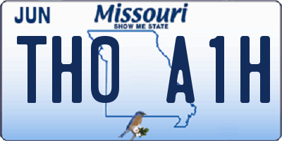 MO license plate TH0A1H