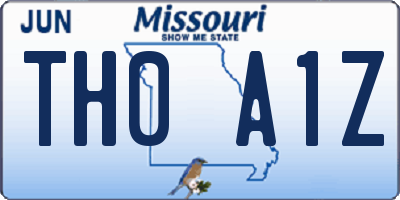MO license plate TH0A1Z