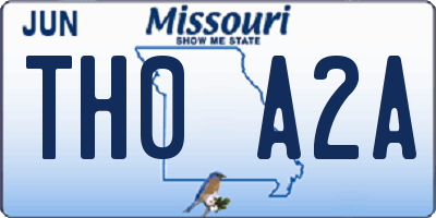 MO license plate TH0A2A