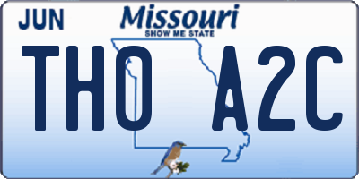 MO license plate TH0A2C