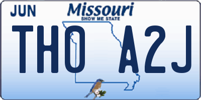MO license plate TH0A2J