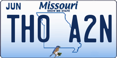 MO license plate TH0A2N