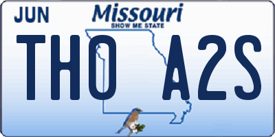 MO license plate TH0A2S