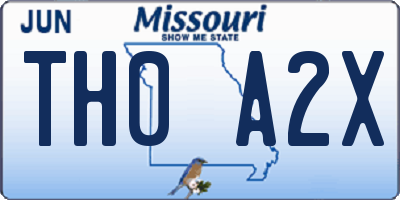 MO license plate TH0A2X