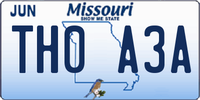 MO license plate TH0A3A