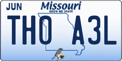 MO license plate TH0A3L