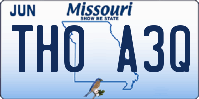 MO license plate TH0A3Q