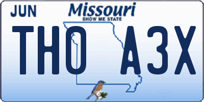 MO license plate TH0A3X