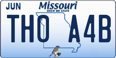 MO license plate TH0A4B