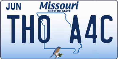 MO license plate TH0A4C