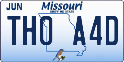 MO license plate TH0A4D