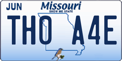 MO license plate TH0A4E