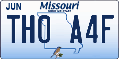 MO license plate TH0A4F