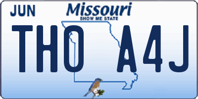 MO license plate TH0A4J
