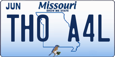 MO license plate TH0A4L