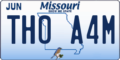 MO license plate TH0A4M