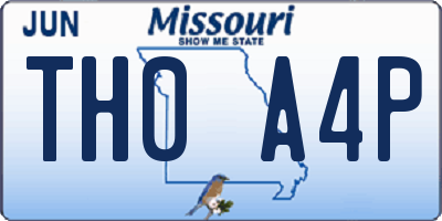 MO license plate TH0A4P