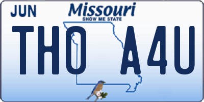 MO license plate TH0A4U