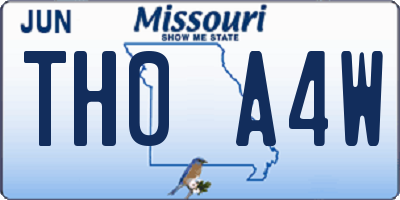 MO license plate TH0A4W