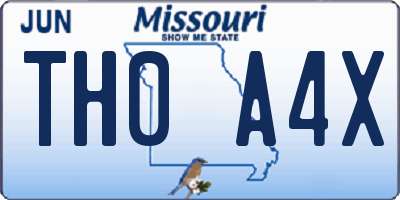 MO license plate TH0A4X