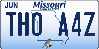 MO license plate TH0A4Z