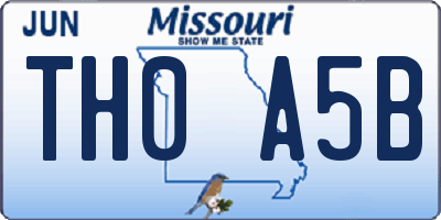 MO license plate TH0A5B