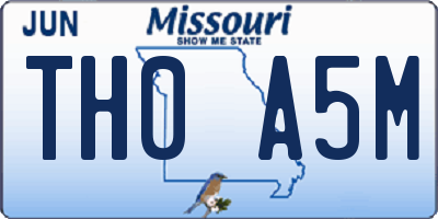MO license plate TH0A5M