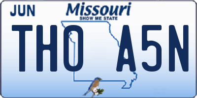MO license plate TH0A5N