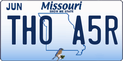 MO license plate TH0A5R