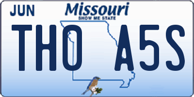 MO license plate TH0A5S