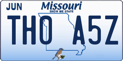 MO license plate TH0A5Z