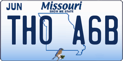 MO license plate TH0A6B