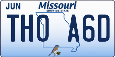 MO license plate TH0A6D