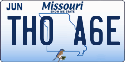 MO license plate TH0A6E