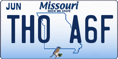 MO license plate TH0A6F