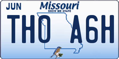MO license plate TH0A6H