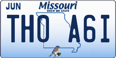 MO license plate TH0A6I
