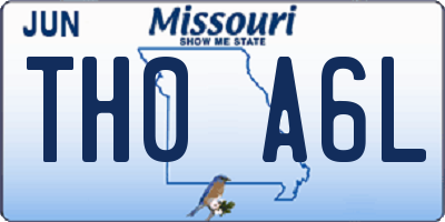 MO license plate TH0A6L