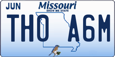 MO license plate TH0A6M