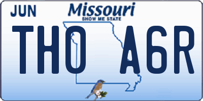 MO license plate TH0A6R