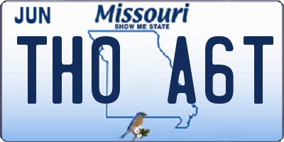 MO license plate TH0A6T