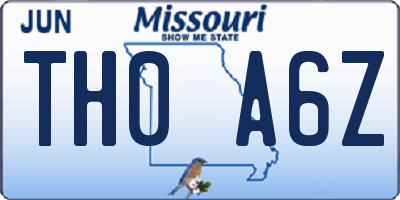 MO license plate TH0A6Z
