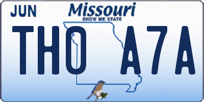 MO license plate TH0A7A