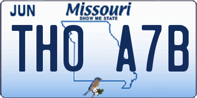 MO license plate TH0A7B