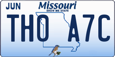 MO license plate TH0A7C