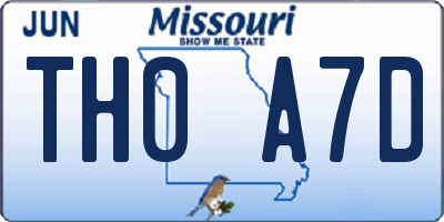MO license plate TH0A7D