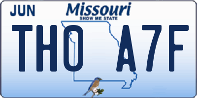 MO license plate TH0A7F